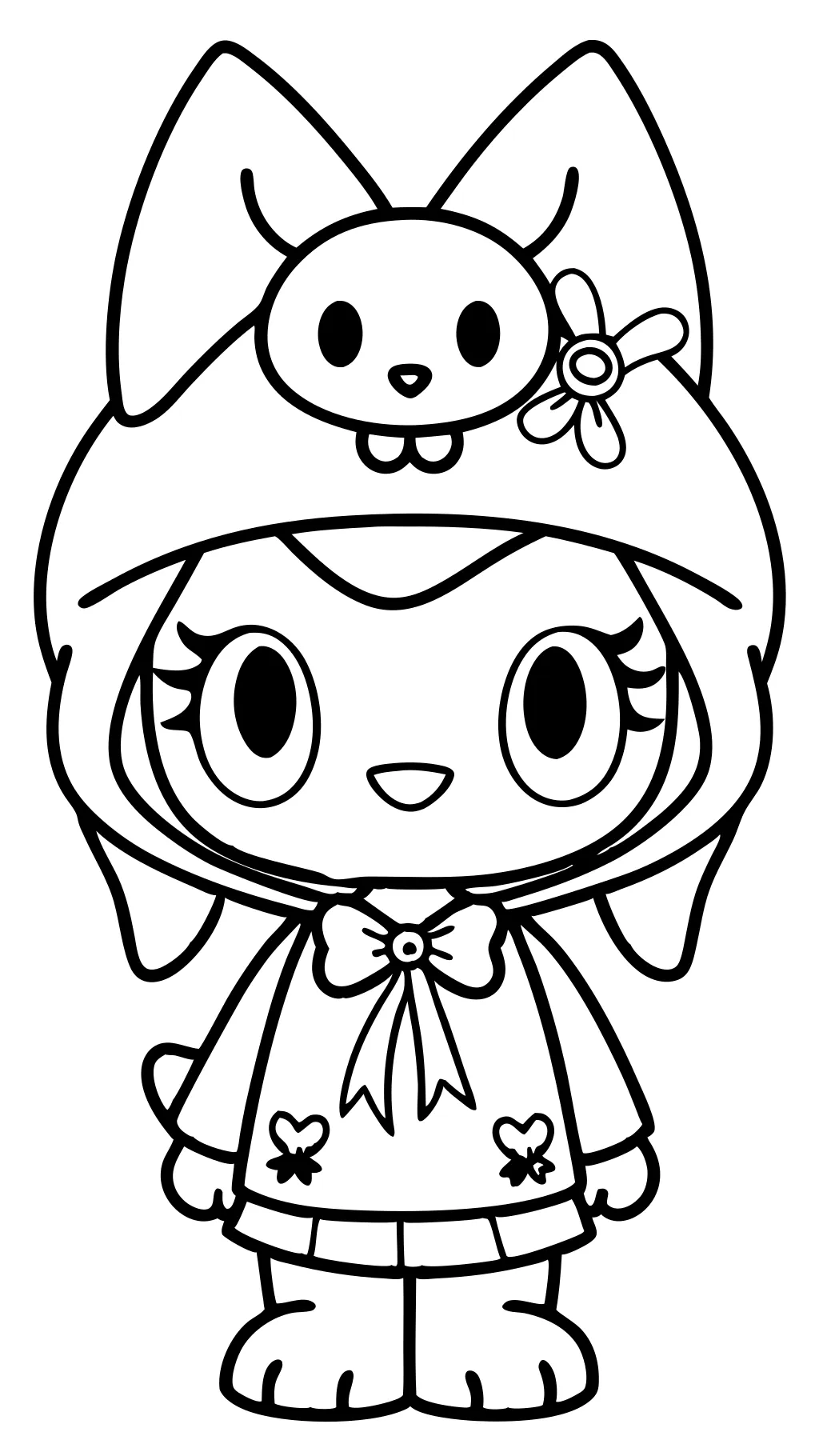 my melody coloring pages kuromi outline